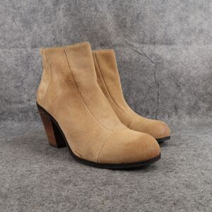 Vince Camuto Shoes Womens 8.5 Booties Fashion Leather Block Heel Brown Graysen